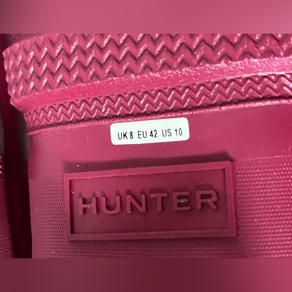 Hunter Womens Nebula Tall Wellington Boots - Hayes Burgundy Size 10 - Picture 13 of 13
